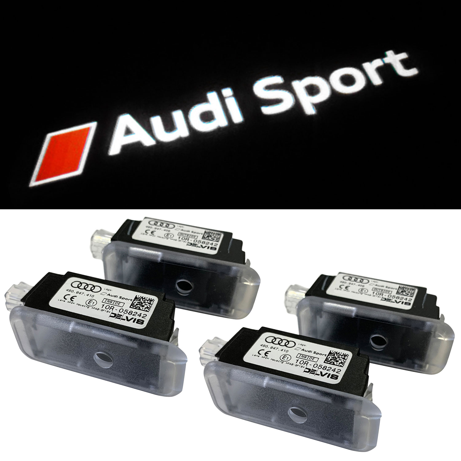 4x Original Audi Sport LED Einstiegsbeleuchtung Tür Logo Projektor VIELE AUDI von Tuning Fanatics