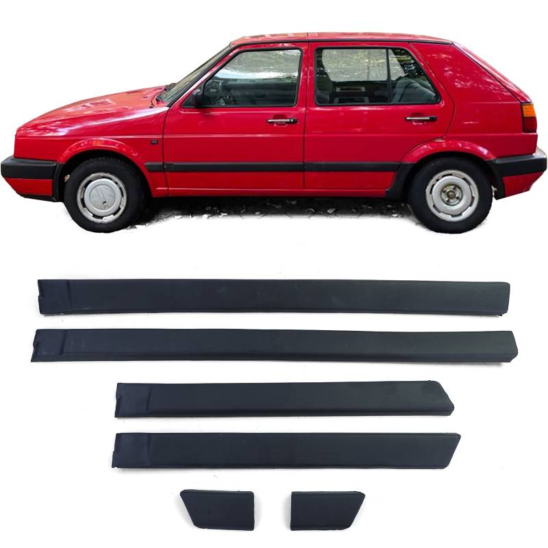 4x Zierleisten Türleisten Seitenleisten Leisten Set LINKS + RECHTS 193853515F 193853516F 193853753D 193853754D für VW Golf 2 II 4-Türer ab 1987-1992 von Carparts-Online GmbH