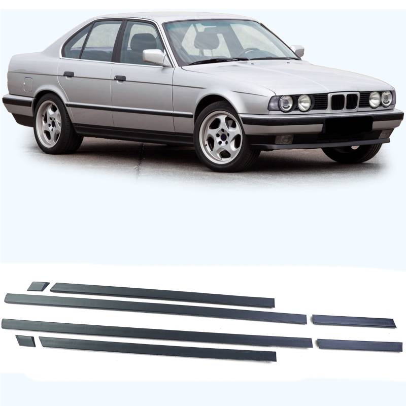 8 teilig Zierleisten Türleisten Seitenleisten Leisten Set LINKS + RECHTS für BMW 5er E34 ab 1988-1996 von Tuning Fanatics