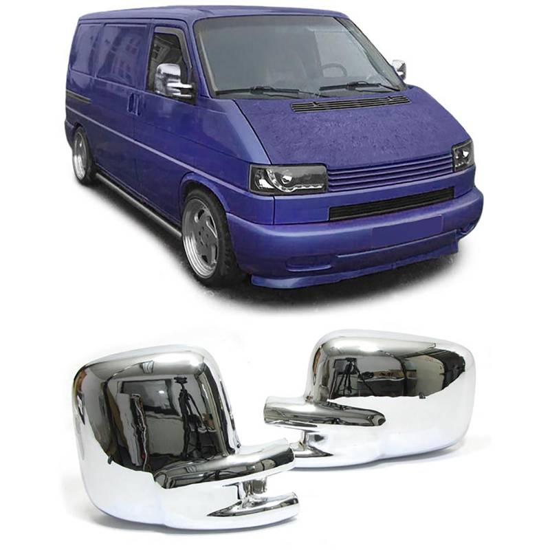 Chrom Spiegel Gehäuse Außenspiegel Kappen LINKS + RECHTS für VW T4 IV ab 1990-2004 von Carparts-Online GmbH