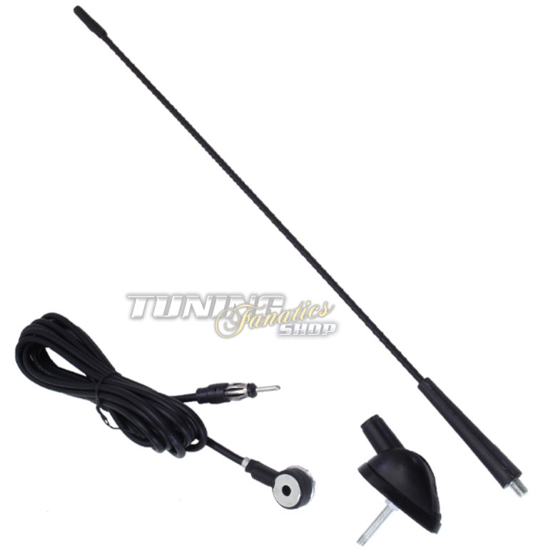 Dach- Antenne Auto Stabantenne 16V 43cm Radio SCHWARZ DIN für viele Fahrzeuge von Tuning Fanatics