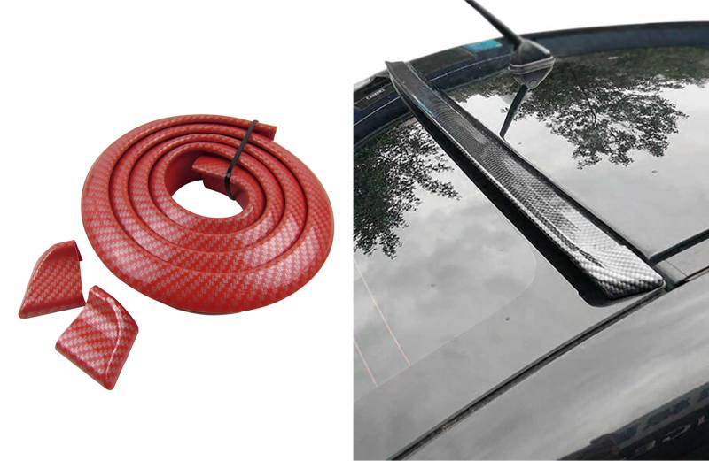 Dachspoiler Heckspoiler Spoiler Blende Lippe Carbon Look Rot für viele Fahrzeuge von Tuning Fanatics