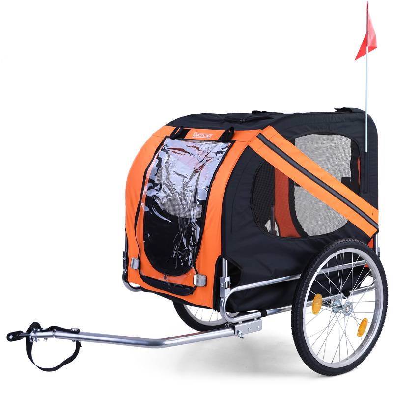 Fahrrad Anhänger / Hunde Anhänger klappbar für Haustiere bis 40Kg Orange Schwarz in Top Qualität! von Carparts-Online GmbH