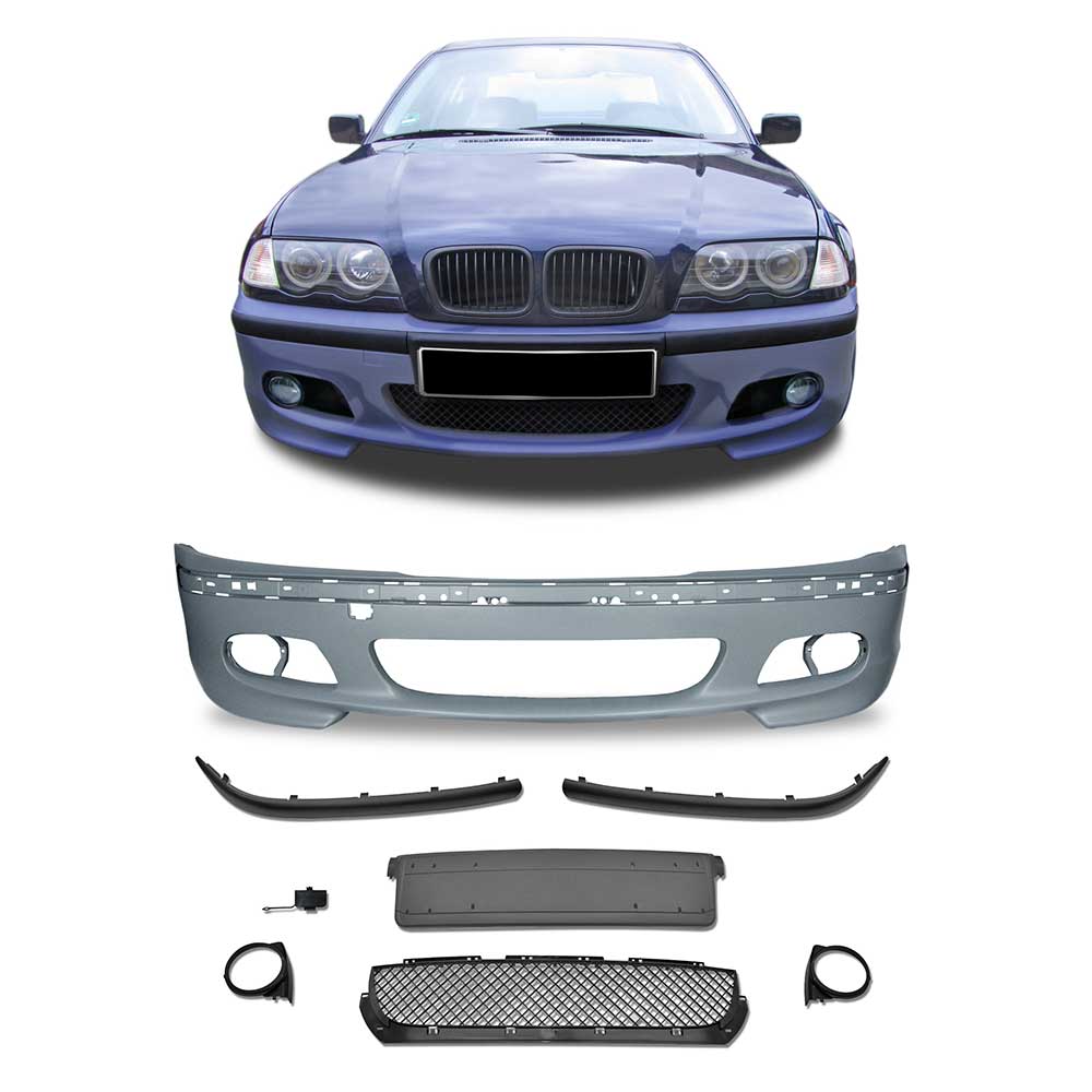 Front Stoßstange Schürze vorne Gitter Halter Spoiler Sport Look für BMW 3er E46 von JOM Car Parts & Car Hifi GmbH