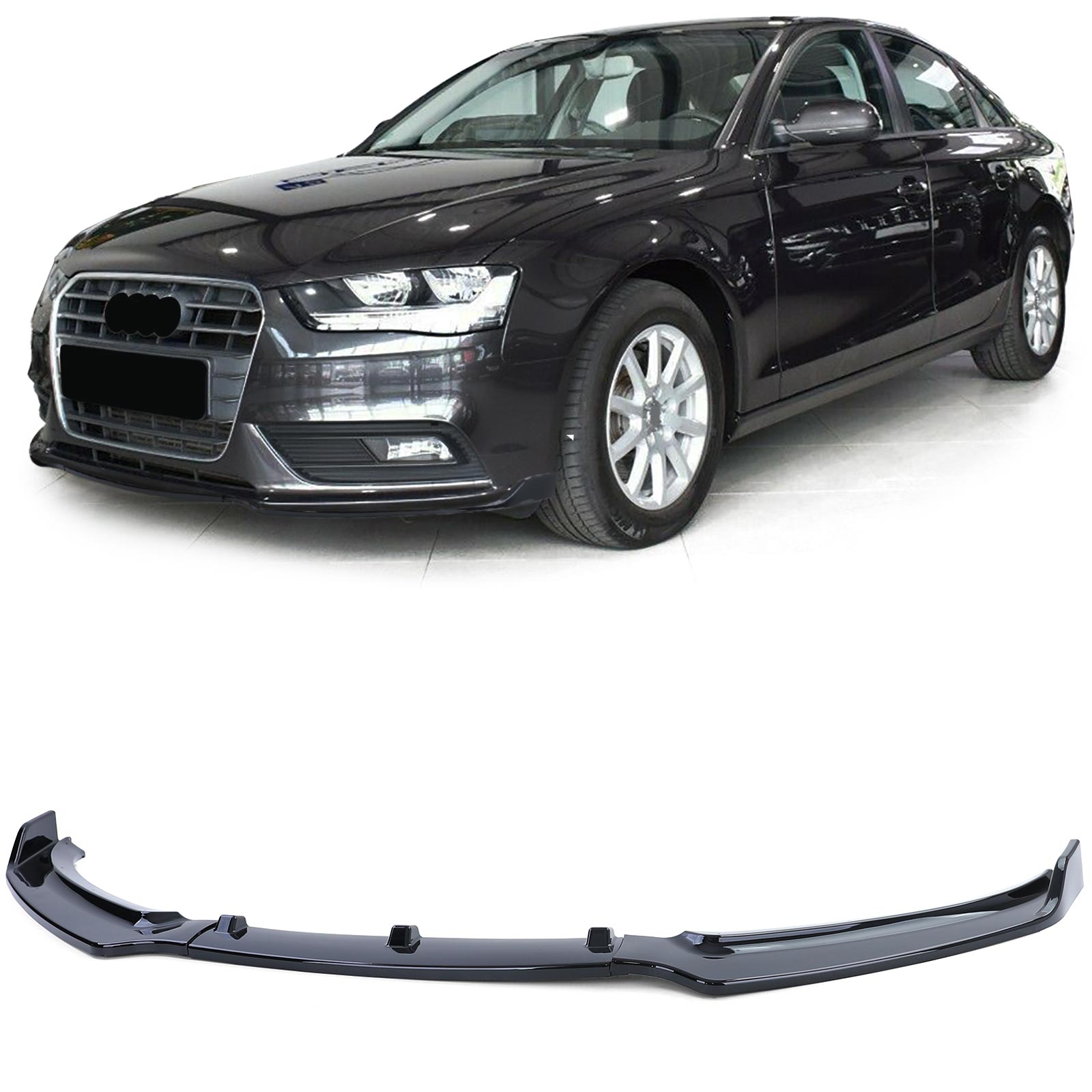 Frontspoiler Performance Spoiler Lippe Schwarz Glanz für Audi A4 B8 8K 11-15 Facelift von Carparts-Online GmbH