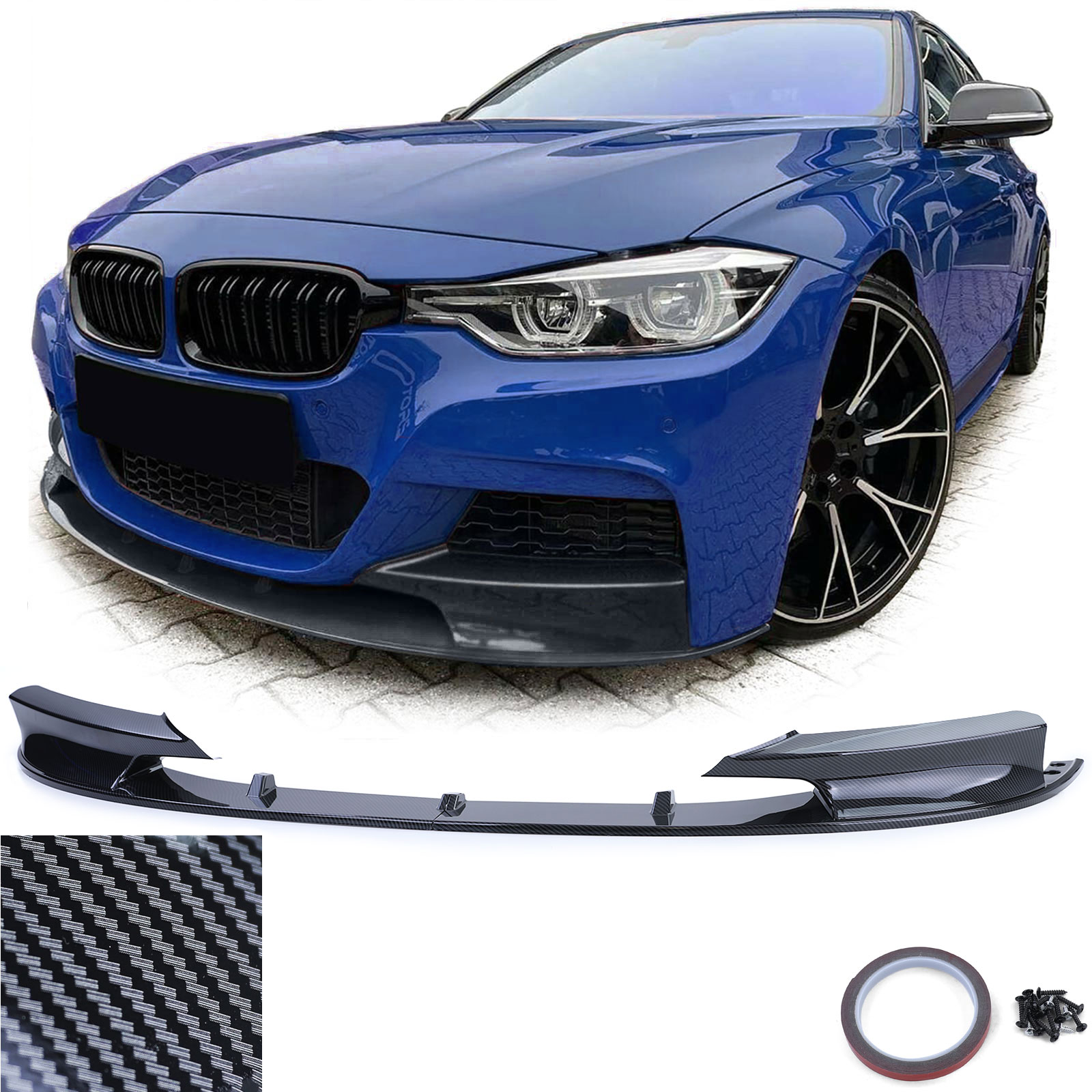 Frontspoiler Performance Spoiler Lippe Stoßstange Carbon Look für BMW 3er F30 F31 ab 2011-2019 mit M-Paket von Carparts-Online GmbH