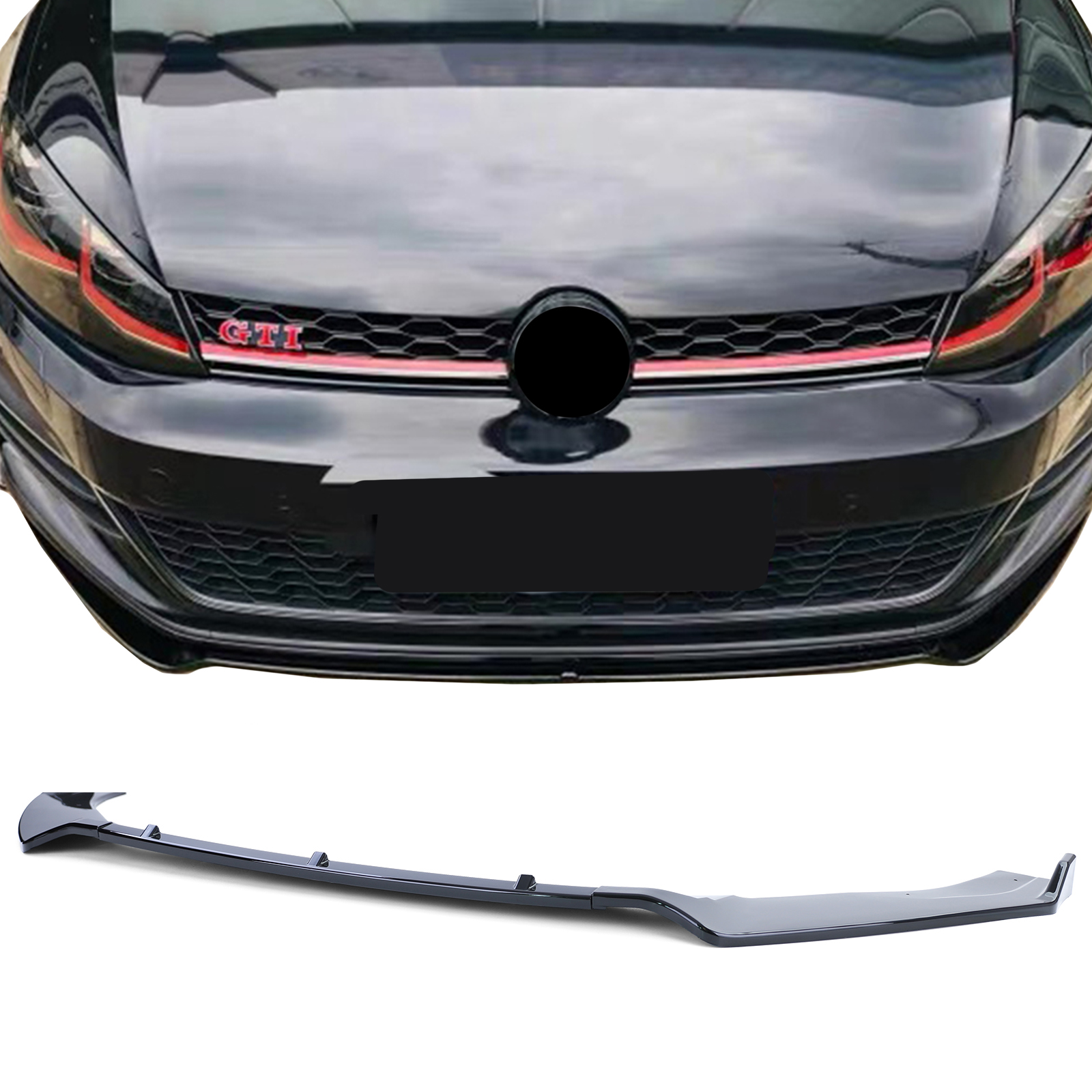 Frontspoiler Performance Spoiler Lippe Stoßstange in Schwarz Glanz für VW Golf 7 VII 13-20 von Carparts-Online GmbH