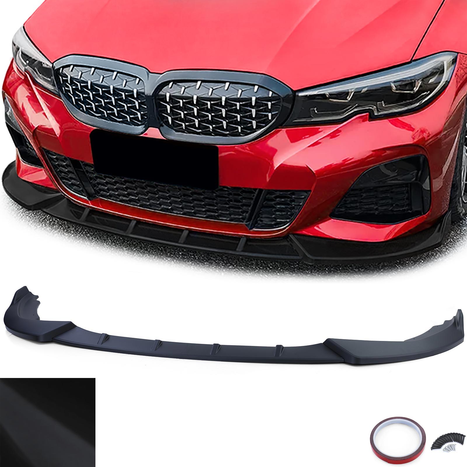 Frontspoiler Performance Spoiler Lippe Stoßstange in Schwarz Matt für BMW 3er G20 G21 ab 2018- mit M-Paket von Tuning Fanatics