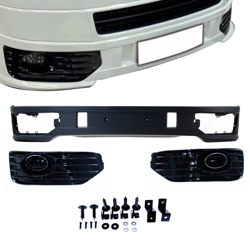 Frontspoiler Spoiler Lippe Stoßstange + Gitter für VW T5 Facelift ab 2009-2015 von Tuning Fanatics