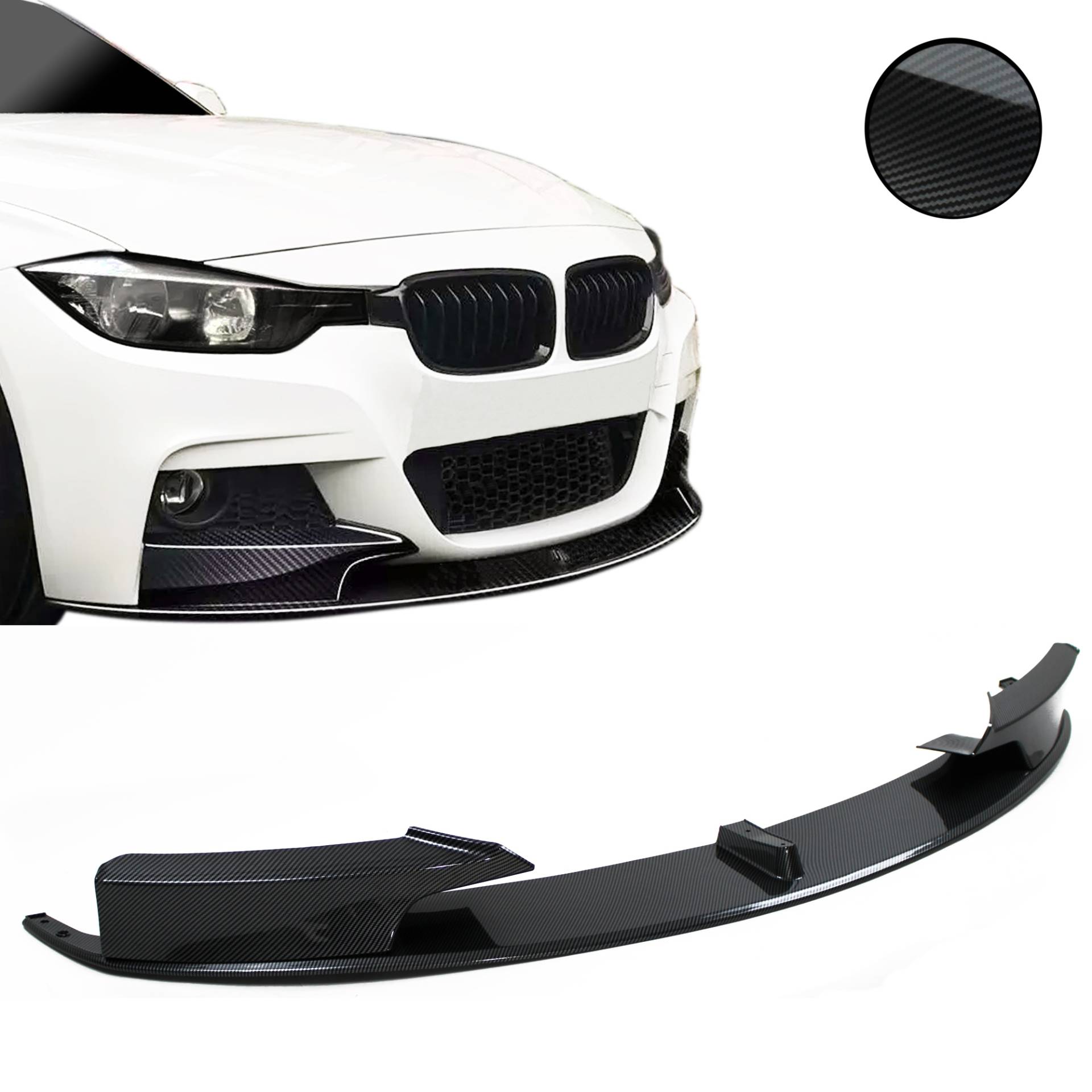 Frontspoiler Spoiler Lippe Stoßstange Carbon Look 1-teilig für BMW 3er F30 F31 ab 10/2011-2019 (nur für M-Paket) von Tuning Fanatics