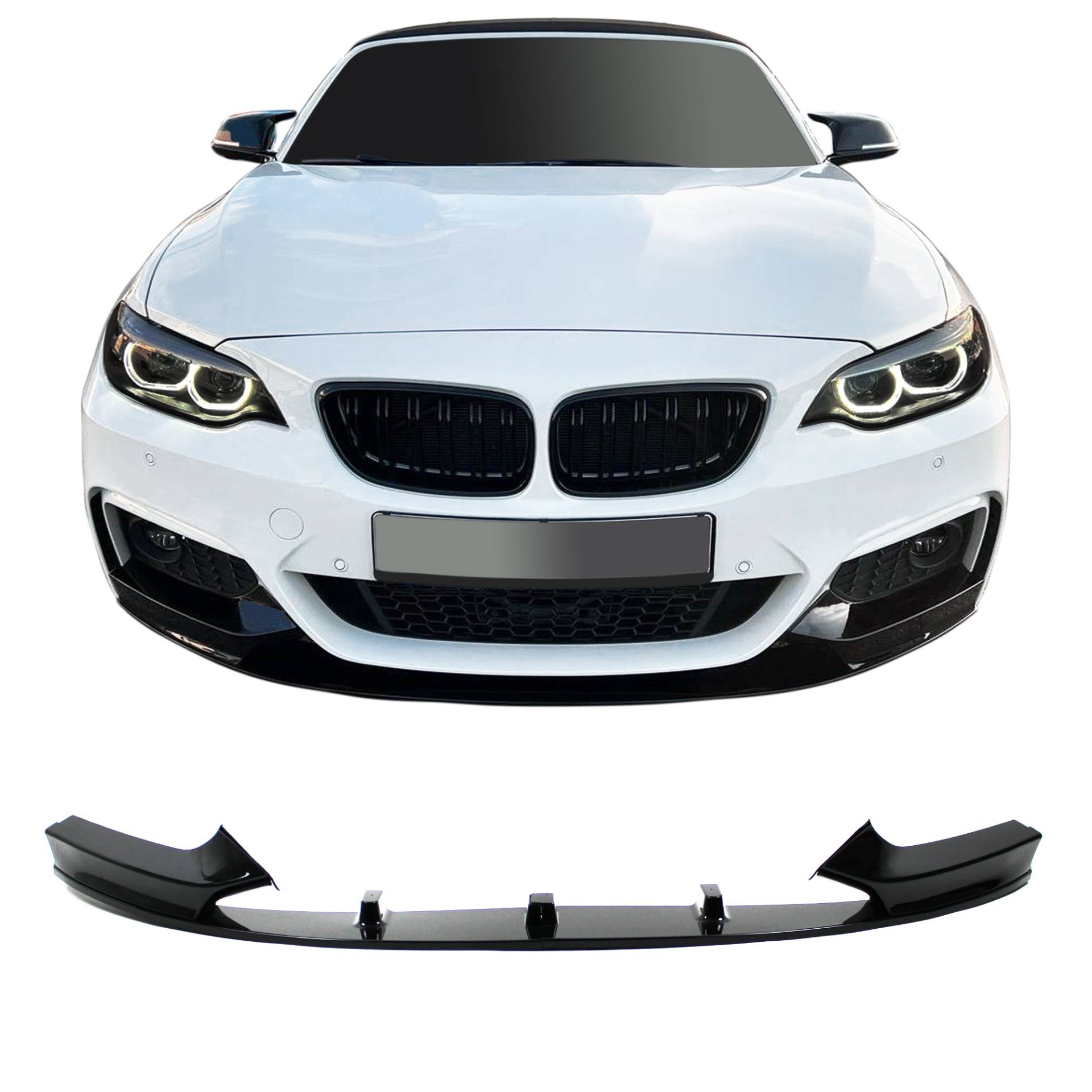 Frontspoiler Spoiler Lippe Stoßstange Schwarz Glanz für BMW 2er F22 / F23 ab 2013-2020 (nur für M-Paket) von JOM Car Parts & Car Hifi GmbH