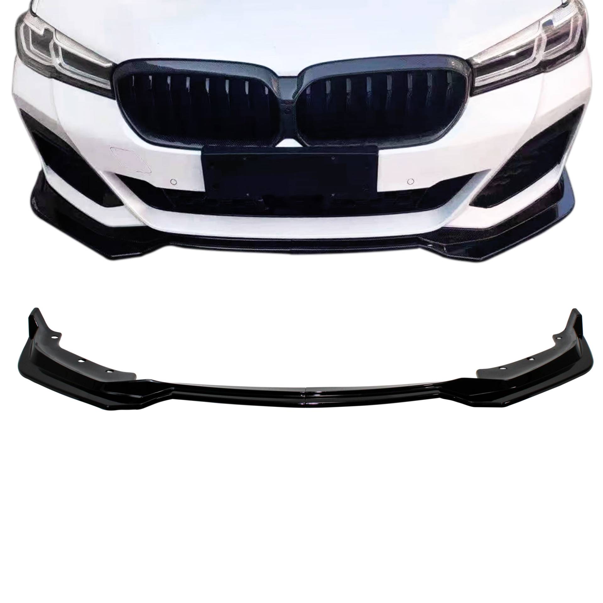 Frontspoiler Spoiler Lippe Stoßstange Schwarz Glanz für BMW 5er G30 G31 ab 02/2017- (nur für M-Paket) von JOM Car Parts & Car Hifi GmbH