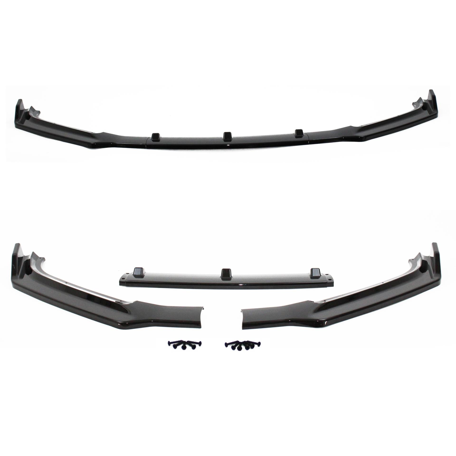 Frontspoiler Spoiler Lippe Stoßstange Schwarz glänzend 3-teilig für Audi A4 B9 8W ab 2015-2019 von JOM Car Parts & Car Hifi GmbH