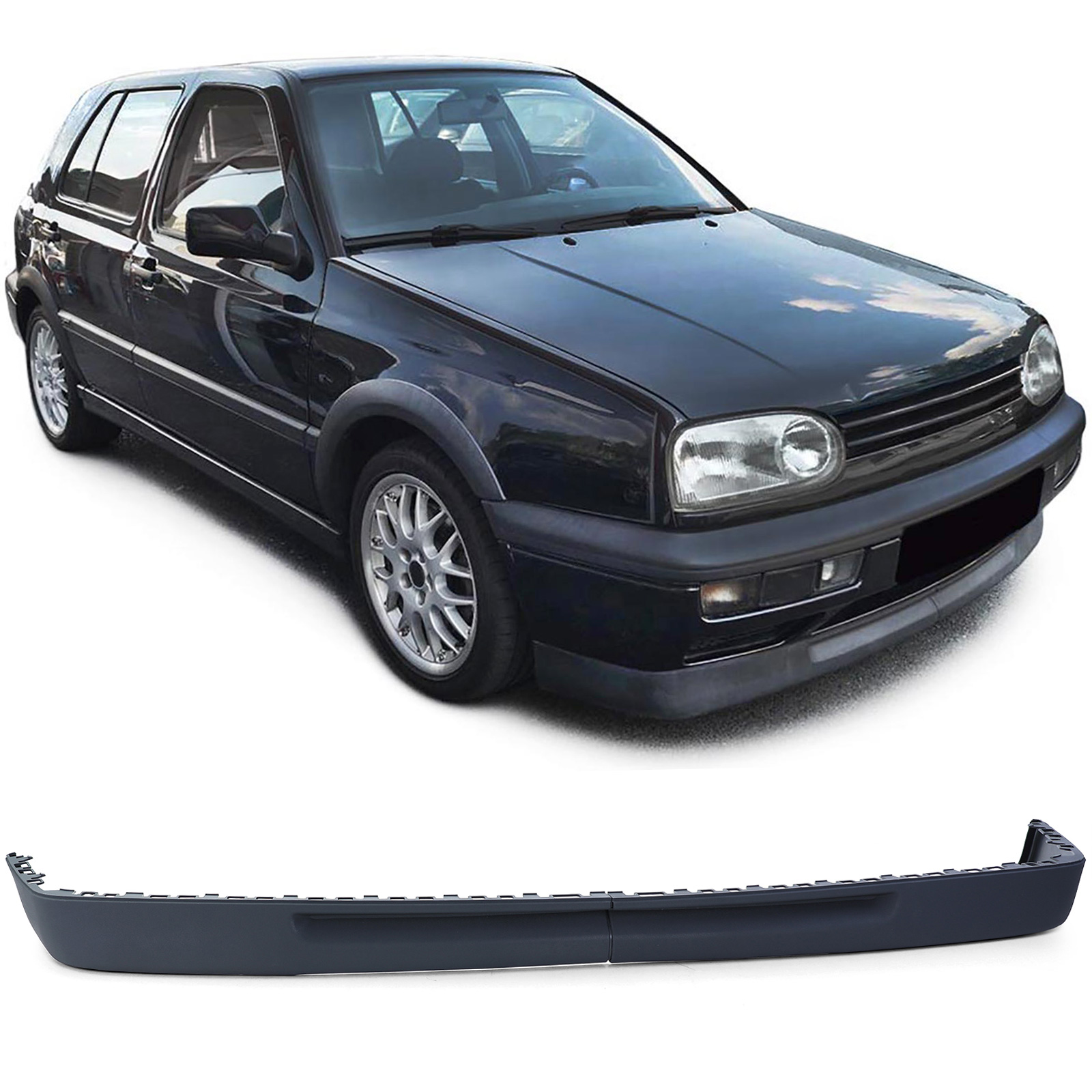 Frontspoiler Spoiler Lippe Stoßstange in Schwarz Sport Version für VW Golf 3 III ab 91-97 von Tuning Fanatics