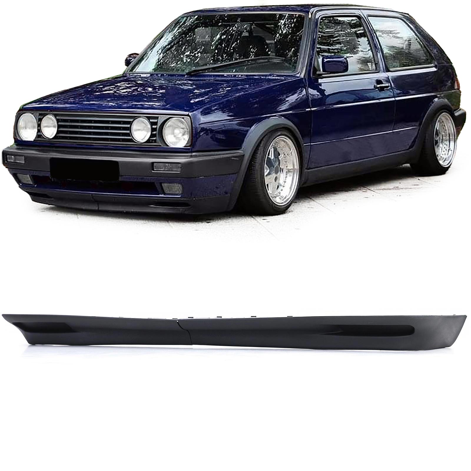 Frontspoiler Spoiler Lippe Stoßstange in Schwarz für VW Golf 2 GL GTI (breite Stoßstange) 1983-1992 von Carparts-Online GmbH