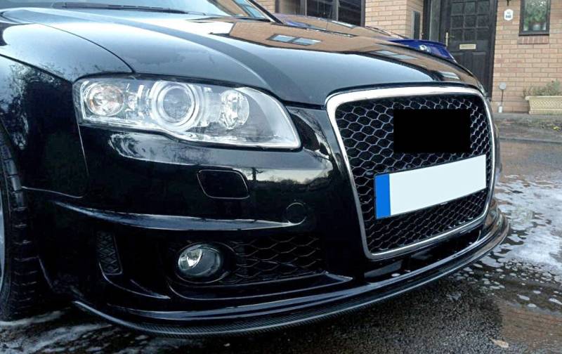 Für Audi A4 B7 + Avant Kühlergrill Sportgrill Waben Gitter Grill in Alu Schwarz von Goingfast GmbH