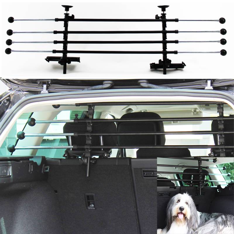 Gepäckraumgitter Kofferraum Auto Hunde Gitter Gepäckgitter Kombi Transportgitter Trenngitter Schutzgitter Universal Verstellbar in Breite 85-145cm und Höhe 34-58cm von JOM Car Parts & Car Hifi GmbH