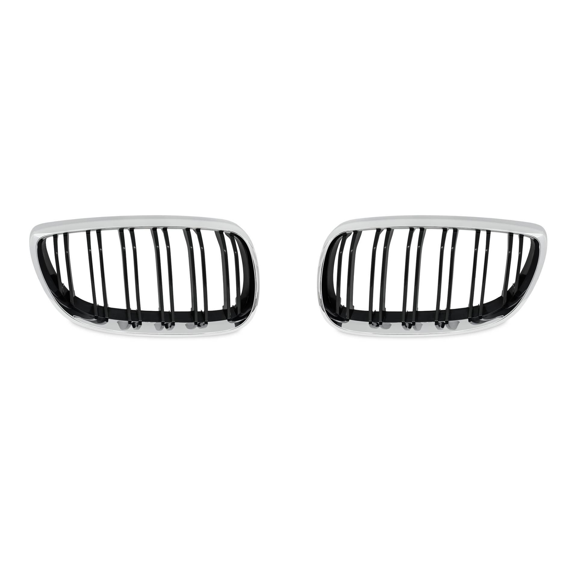 Kühlergrill DOPPELRIPPE Chrom Schwarz Glanz für BMW 3er E92 2006-2010 von JOM Car Parts & Car Hifi GmbH