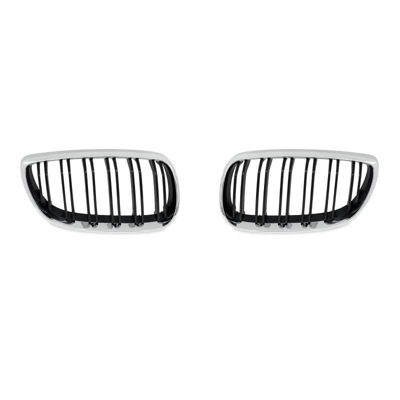 Kühlergrill DOPPELRIPPE Chrom Schwarz Glanz für BMW 3er E92 2006-2010 von JOM Car Parts & Car Hifi GmbH