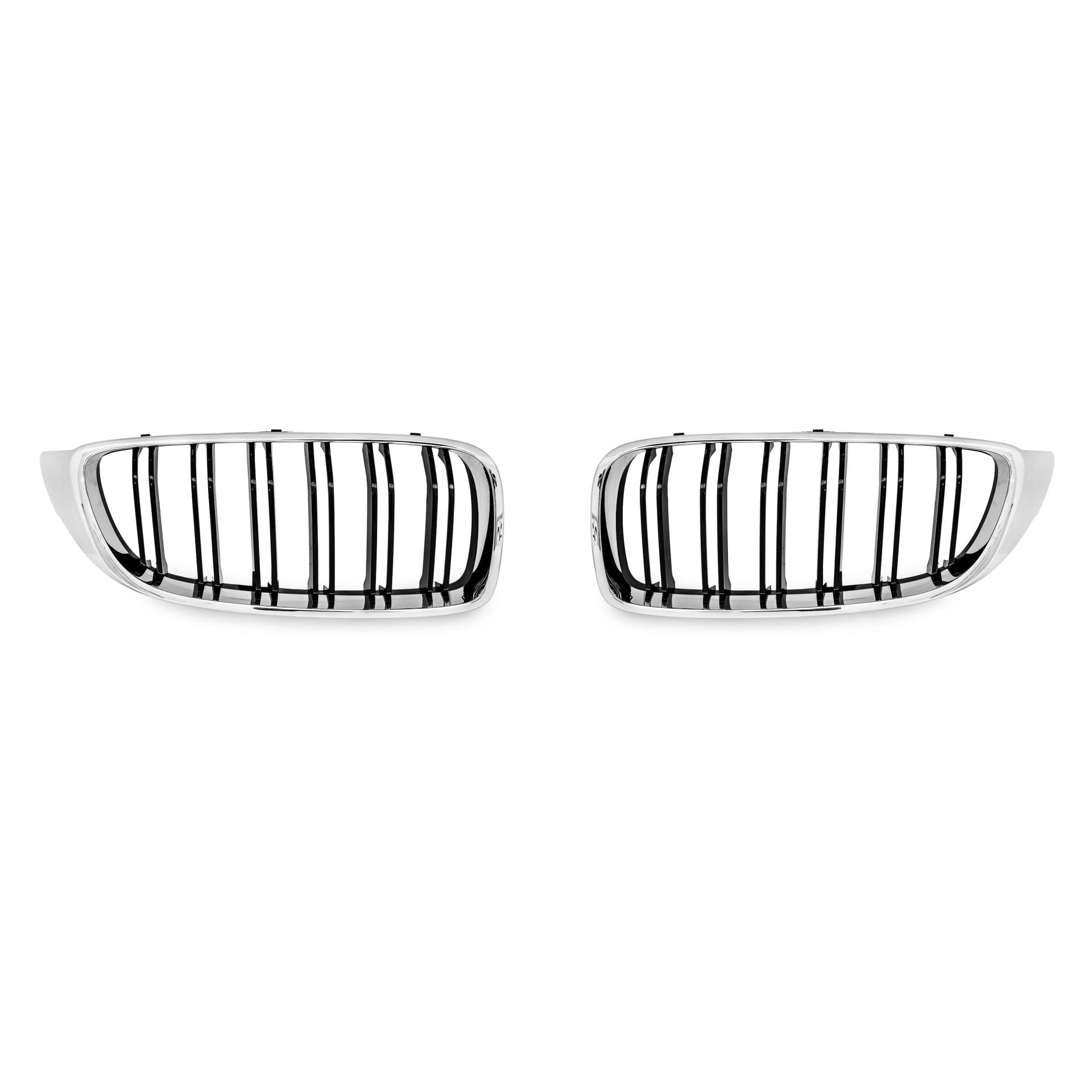 Kühlergrill DOPPELRIPPE Chrom Schwarz Glanz für BMW 4er F32 F33 F36 ab 2013- von JOM Car Parts & Car Hifi GmbH