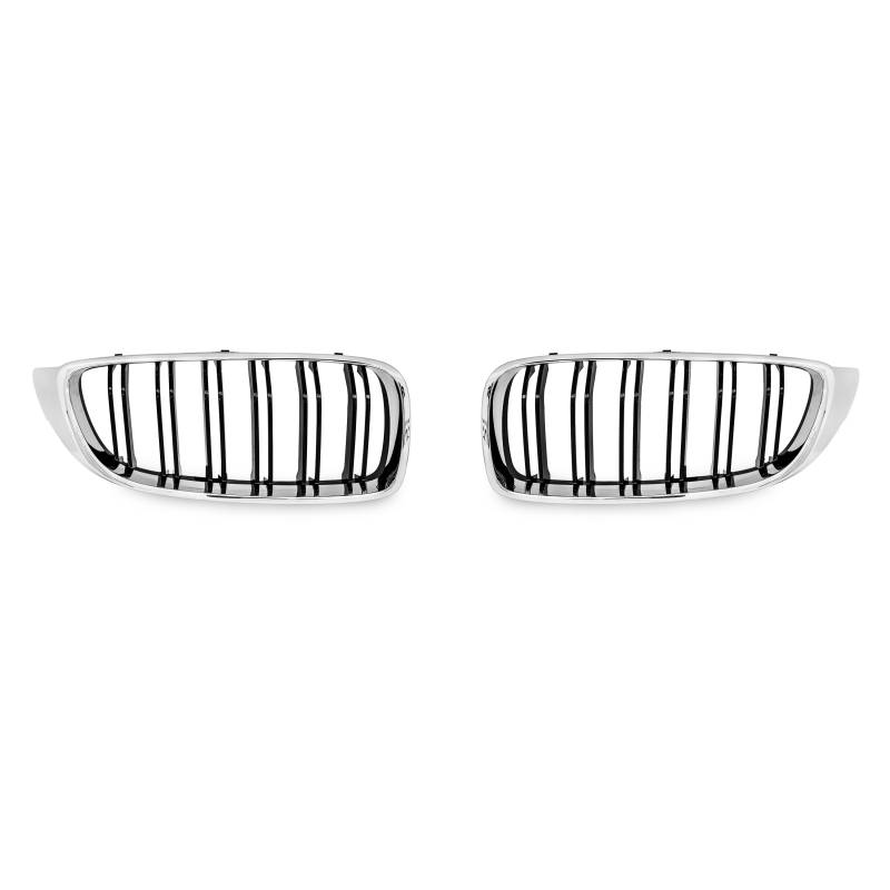 Kühlergrill DOPPELRIPPE Chrom Schwarz Glanz für BMW 4er F32 F33 F36 ab 2013- von JOM Car Parts & Car Hifi GmbH