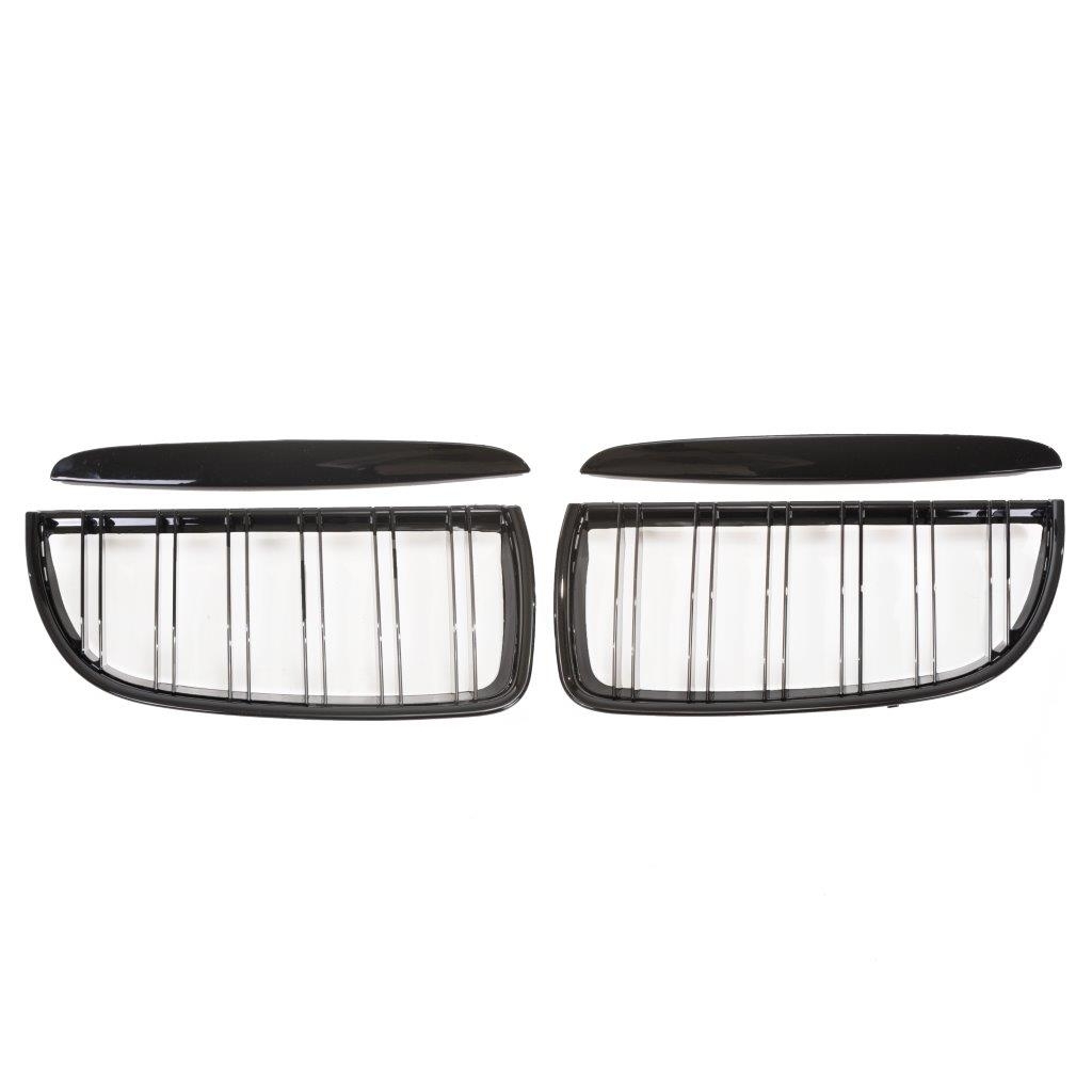 Kühlergrill DOPPELRIPPE Schwarz Glanz für BMW 3er E90 2004-2008 von JOM Car Parts & Car Hifi GmbH