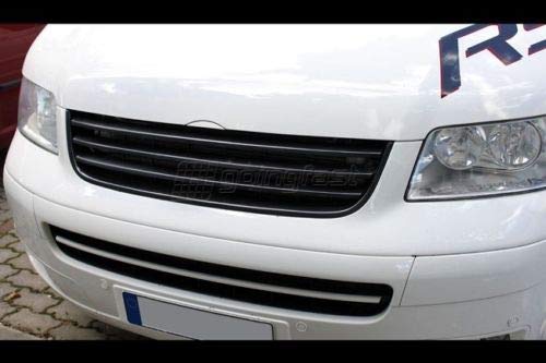 Tuning Fanatics Kühlergrill Sportgrill Front Gitter Stoßstange für VW T5 Bus Transporter 2003-09, Schwarz, Kunststoff, Van, Fahrzeugzubehör, Autoteile, Grill von Tuning Fanatics