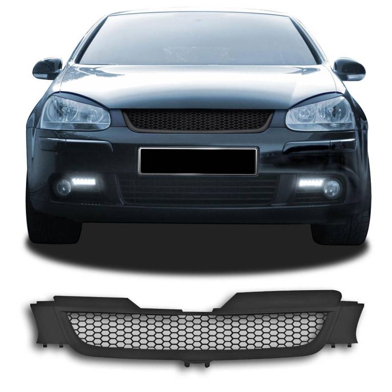 Kühlergrill Sportgrill Gitter Grill ohne Emblem Schwarz Waben für VW Golf 5 V von JOM Car Parts & Car Hifi GmbH