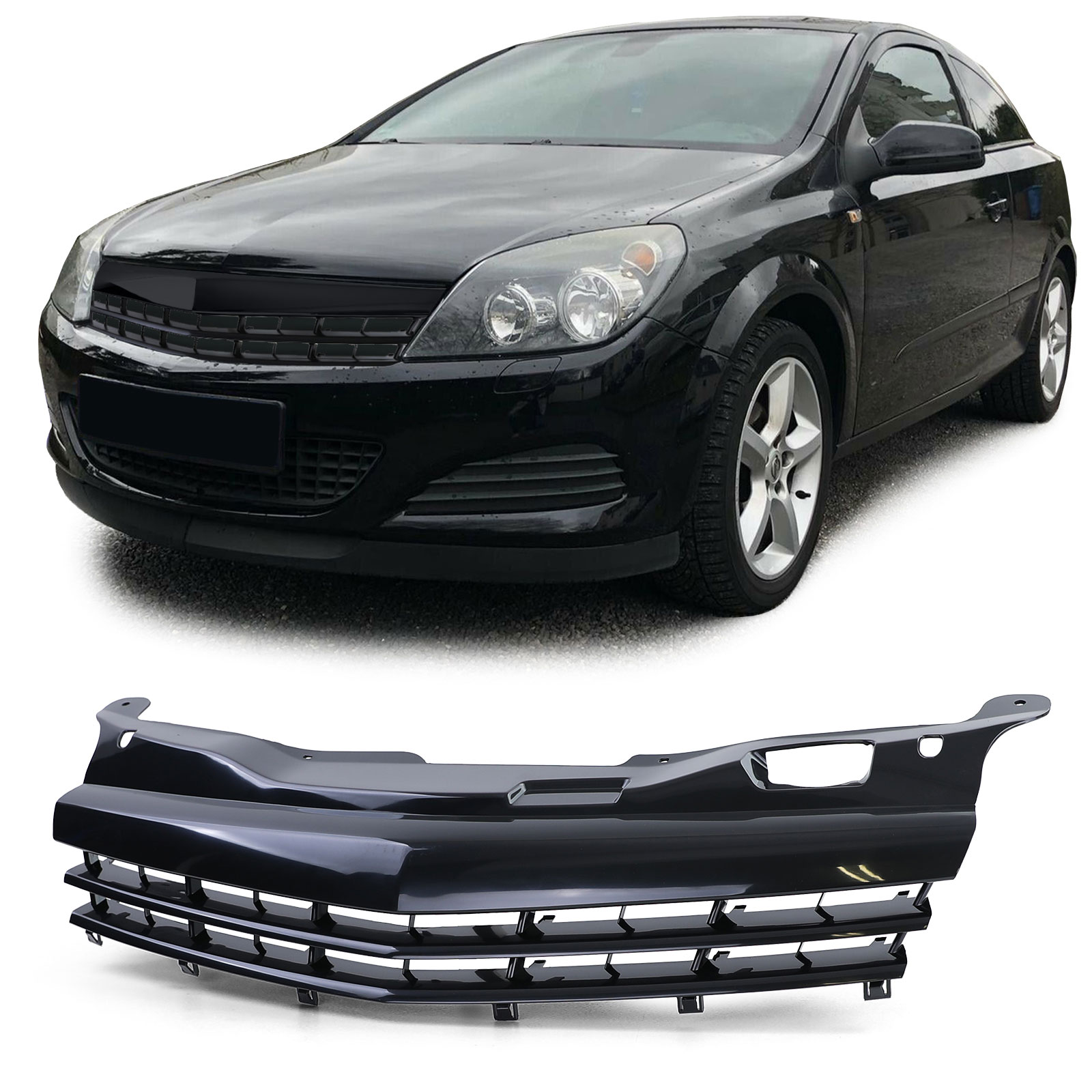 Kühlergrill Sportgrill Grill Schwarz für Opel Astra H GTC / TwinTop 05-10 3-Türer von Carparts-Online GmbH