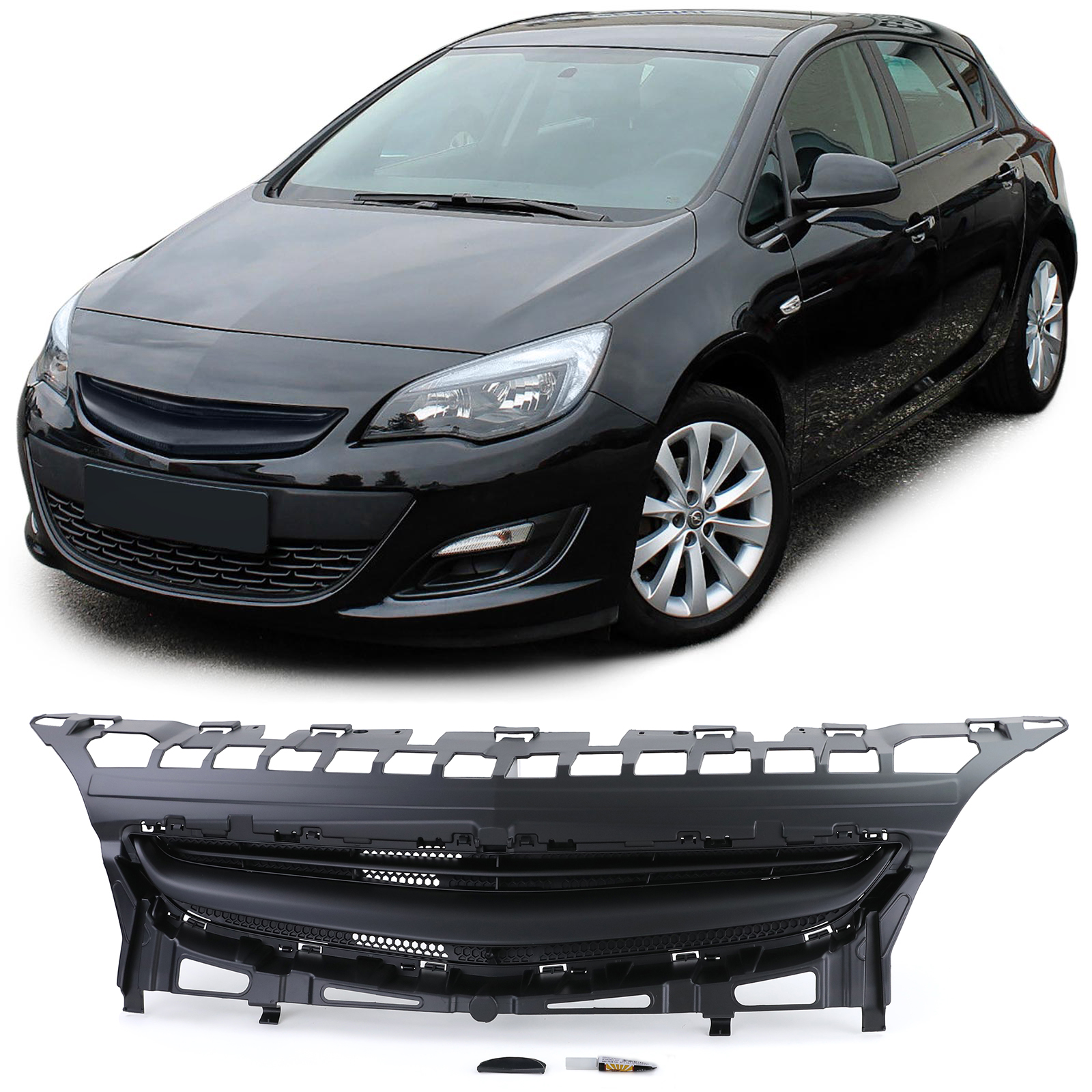 Kühlergrill Sportgrill Grill Schwarz für Opel Astra J 5-Türer ab 2012-2015 von Carparts-Online GmbH