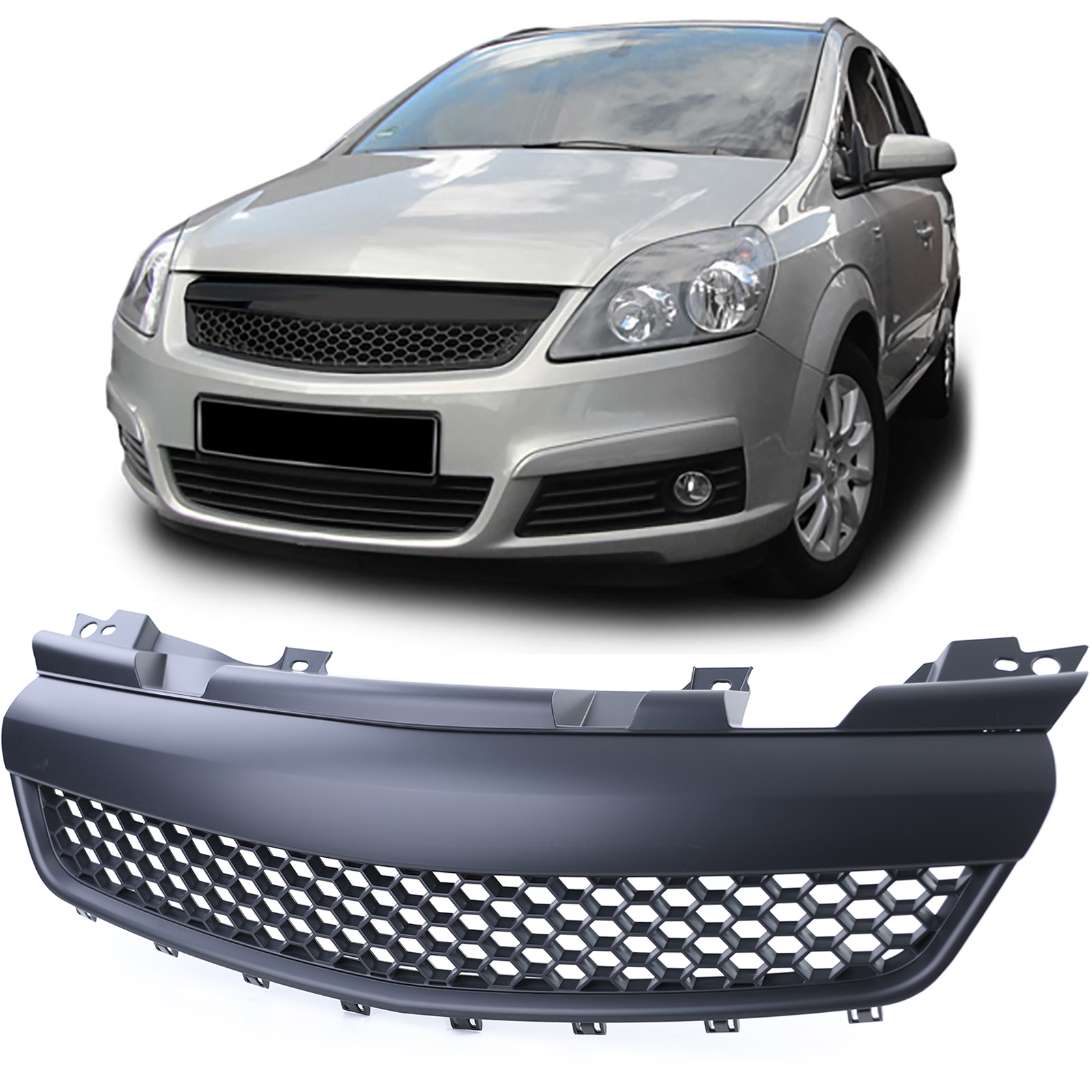 Kühlergrill Sportgrill Grill Schwarz für Opel Zafira B 05-08 von Carparts-Online GmbH