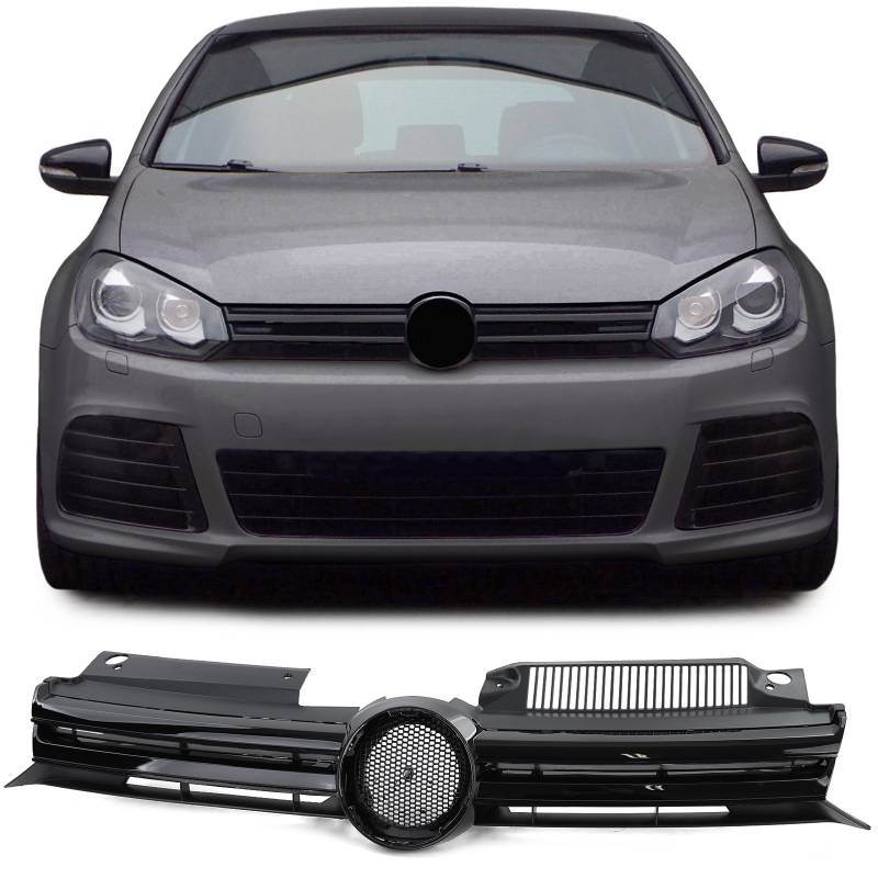 Kühlergrill Sportgrill Grill in Schwarz Glanz für VW Golf 6 VI ab 2008-2013 von Carparts-Online GmbH