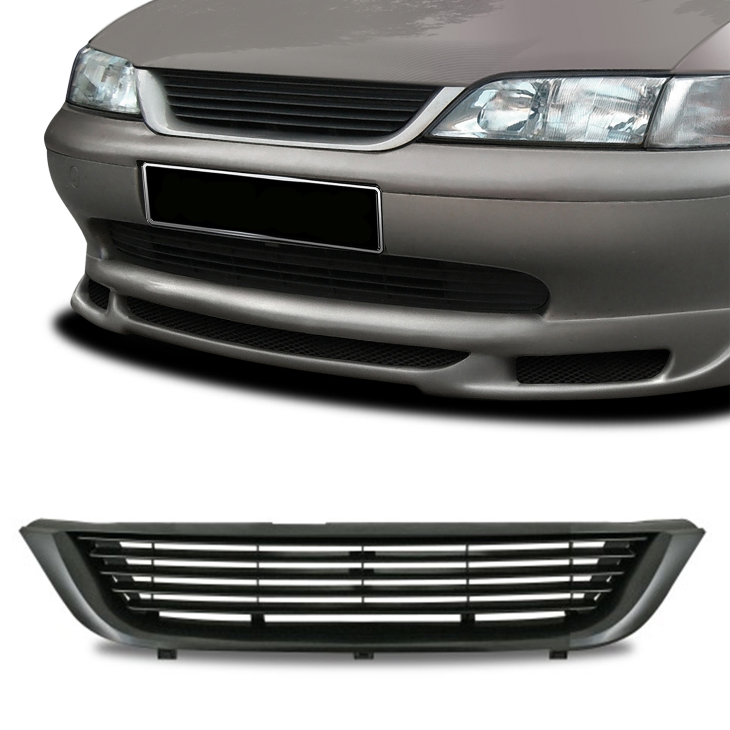 Kühlergrill Sportgrill Schwarz ohne Emblem für Opel Vectra B bis Baujahr -2.1999 von JOM Car Parts & Car Hifi GmbH