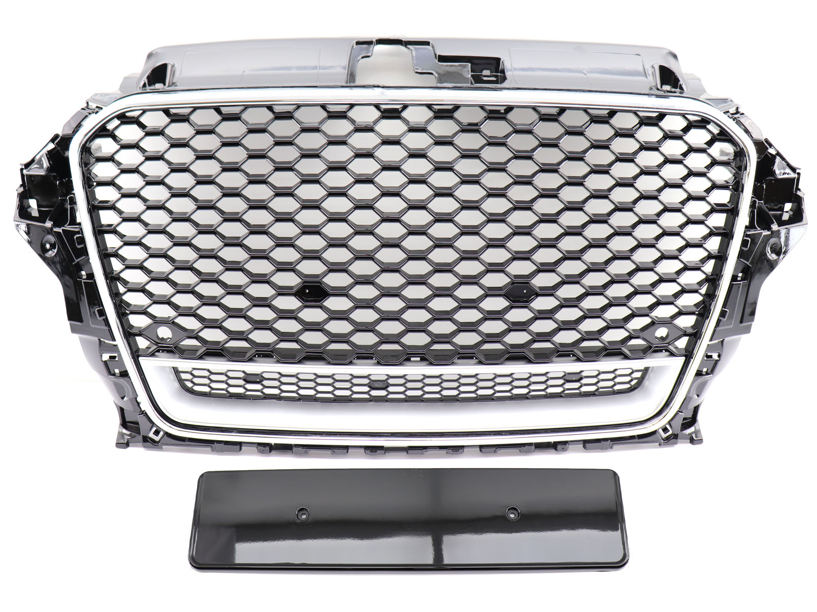 Kühlergrill Sportgrill Wabengrill Grill Schwarz Glanz für Audi A3 8V ab 2012-2016 (nicht für S-Line und S3) von Carparts-Online GmbH