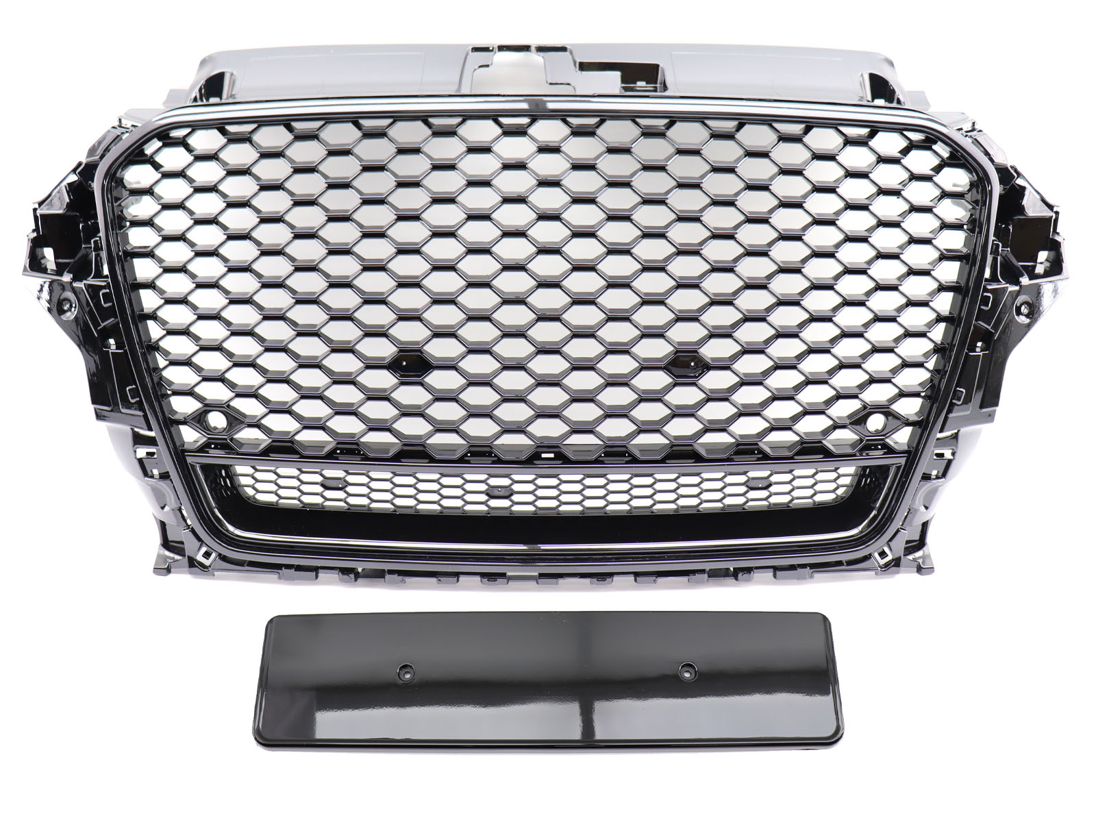 Kühlergrill Sportgrill Wabengrill Grill Schwarz Glanz für Audi A3 8V ab 2012-2016 (nicht für S-Line und S3) von Carparts-Online GmbH