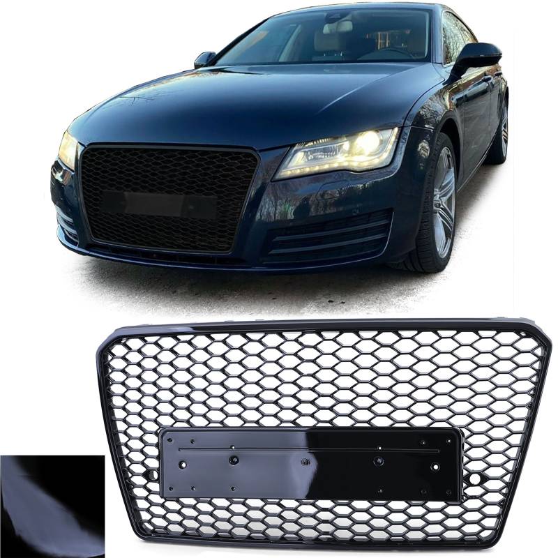 Kühlergrill Sportgrill Wabengrill Grill Schwarz Glanz für Audi A7 4G ab 2010-2014 von Carparts-Online GmbH