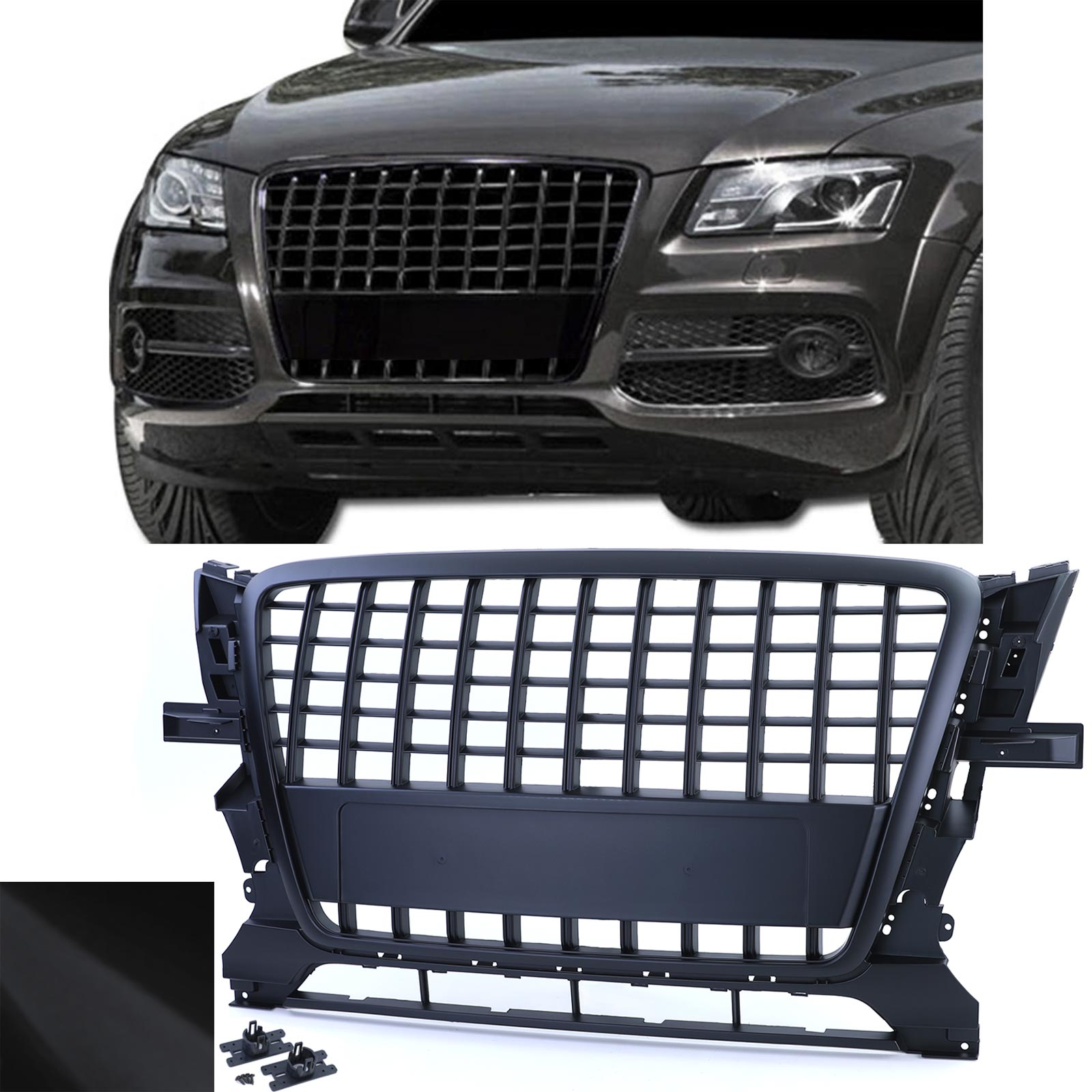 Kühlergrill Sportgrill Wabengrill Grill Schwarz Matt für Audi Q5 8R ab 2008-2012 von Carparts-Online GmbH