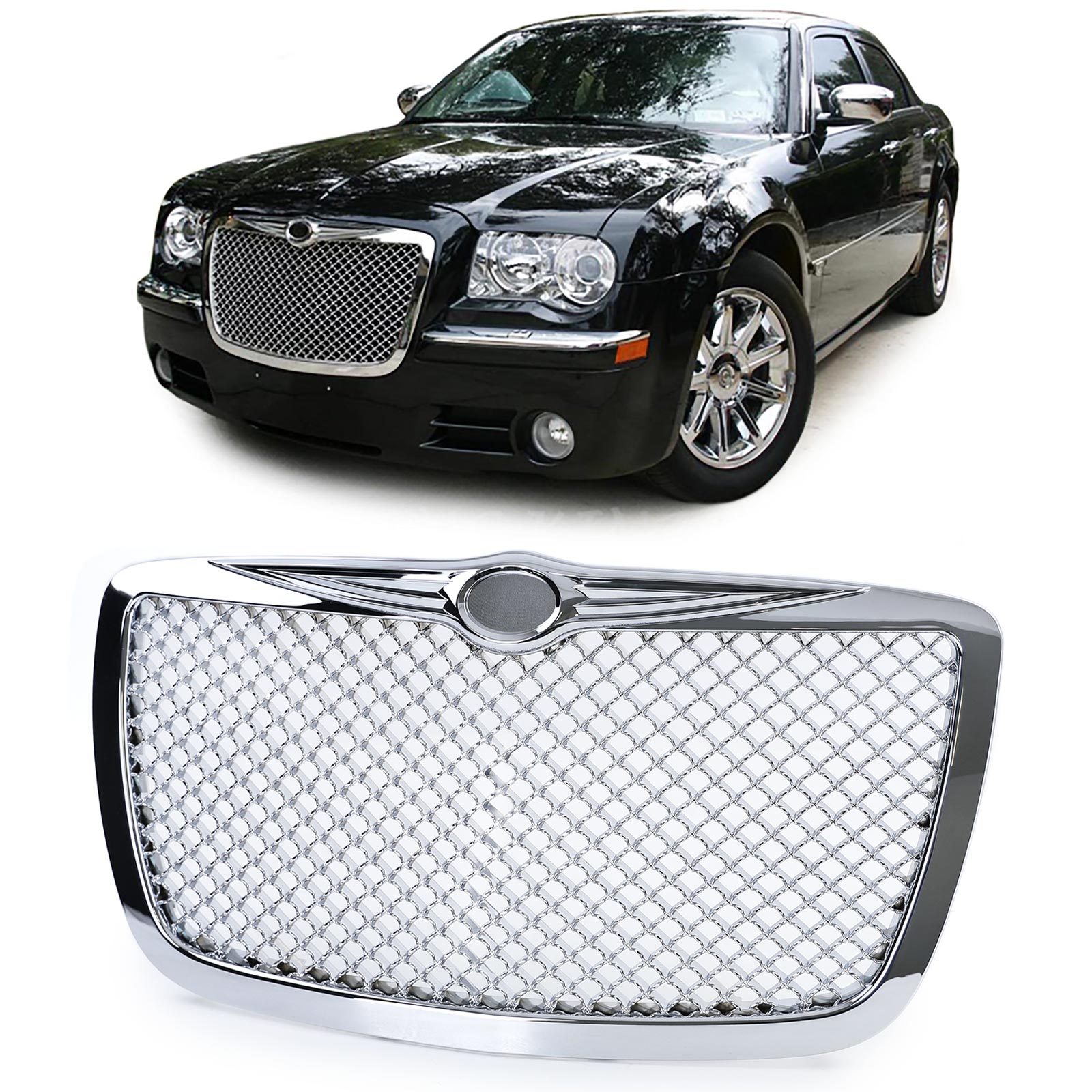 Kühlergrill Sportgrill Wabengrill Grill in Chrom für Chrysler 300C ab 2004-2011 von Carparts-Online GmbH