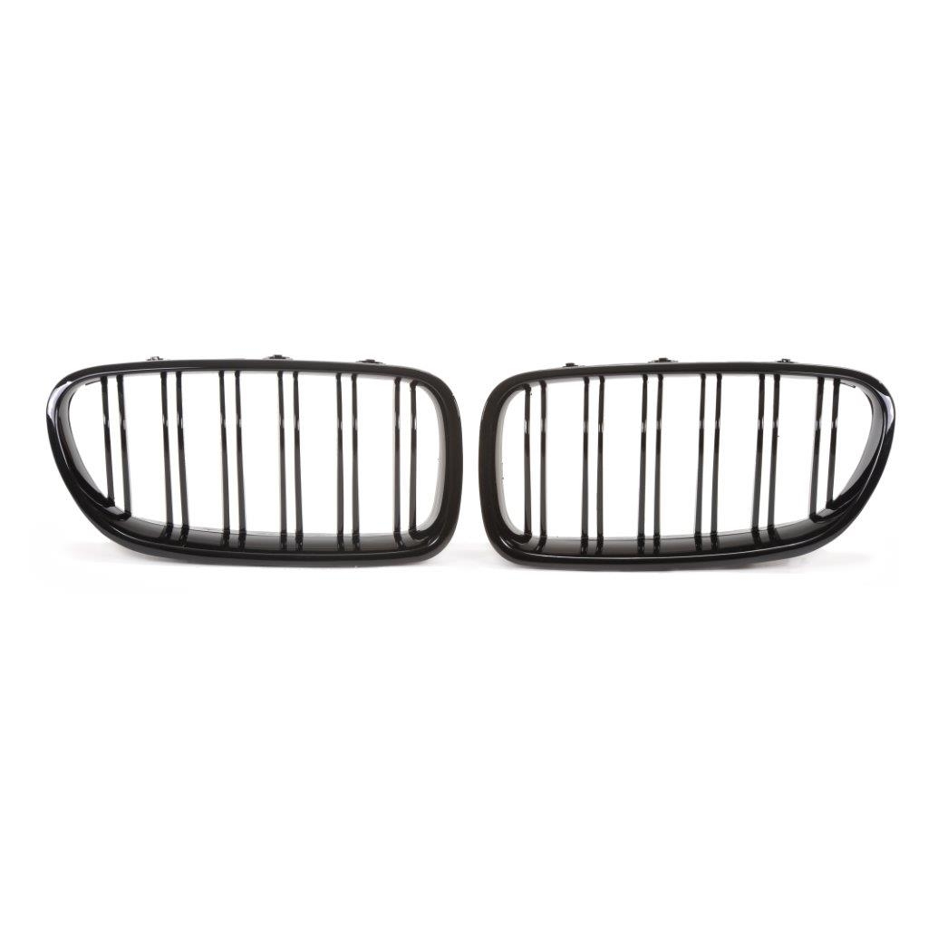 Kühlergrill Sportgrill mit DOPPELRIPPE in Schwarz Glanz Sport Ausführung für BMW 5er F10 F11 F18 ab 2010-2015 von JOM Car Parts & Car Hifi GmbH