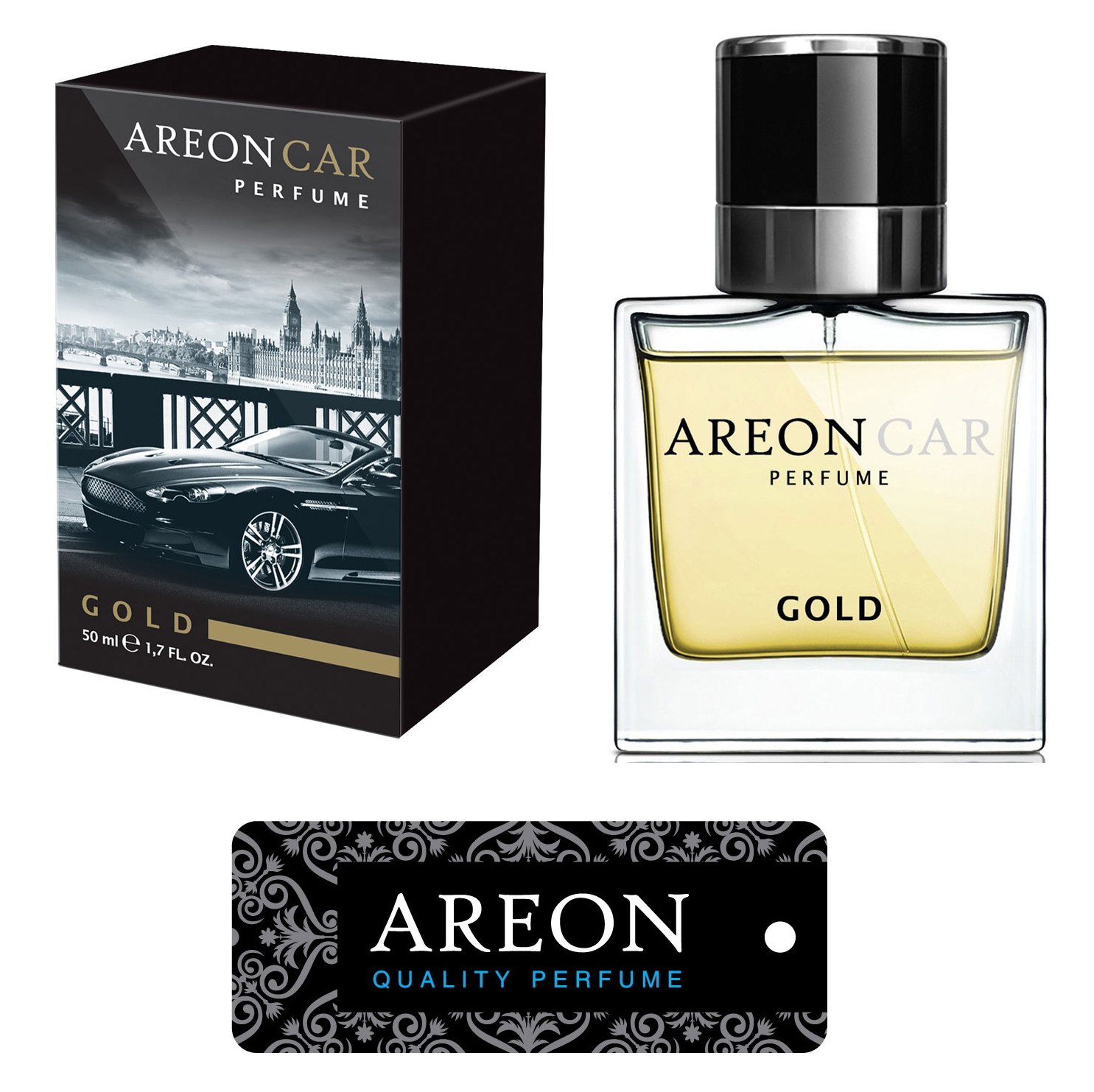 Original Areon LUX Auto Parfüm Lufterfrischer Duftdose Duftbaum GOLD LINE 50 ml von Tuning Fanatics