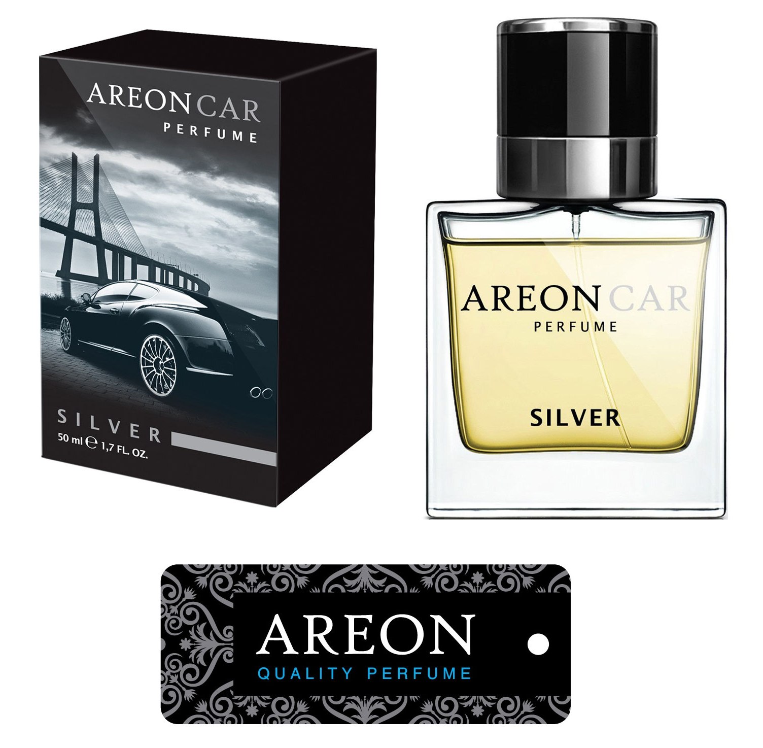 Original Areon LUX Auto Parfüm Lufterfrischer Duftdose Duftbaum SILVER LINE 50ml von erio FRESH GmbH & Co. KG