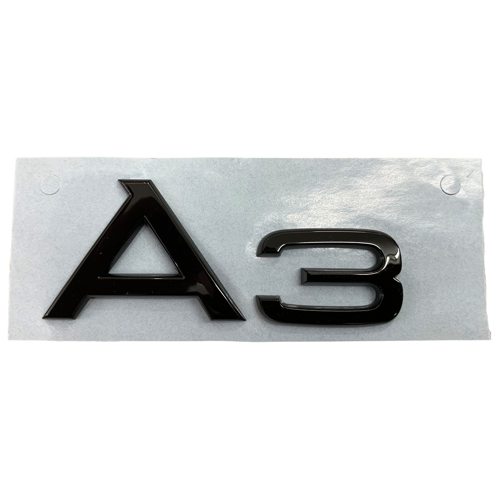 Original Audi Black Edition A3 Emblem Schriftzug Logo Emblem in Schwarz glänzend für das Heck / Hinten selbstklebend von Volkswagen AG