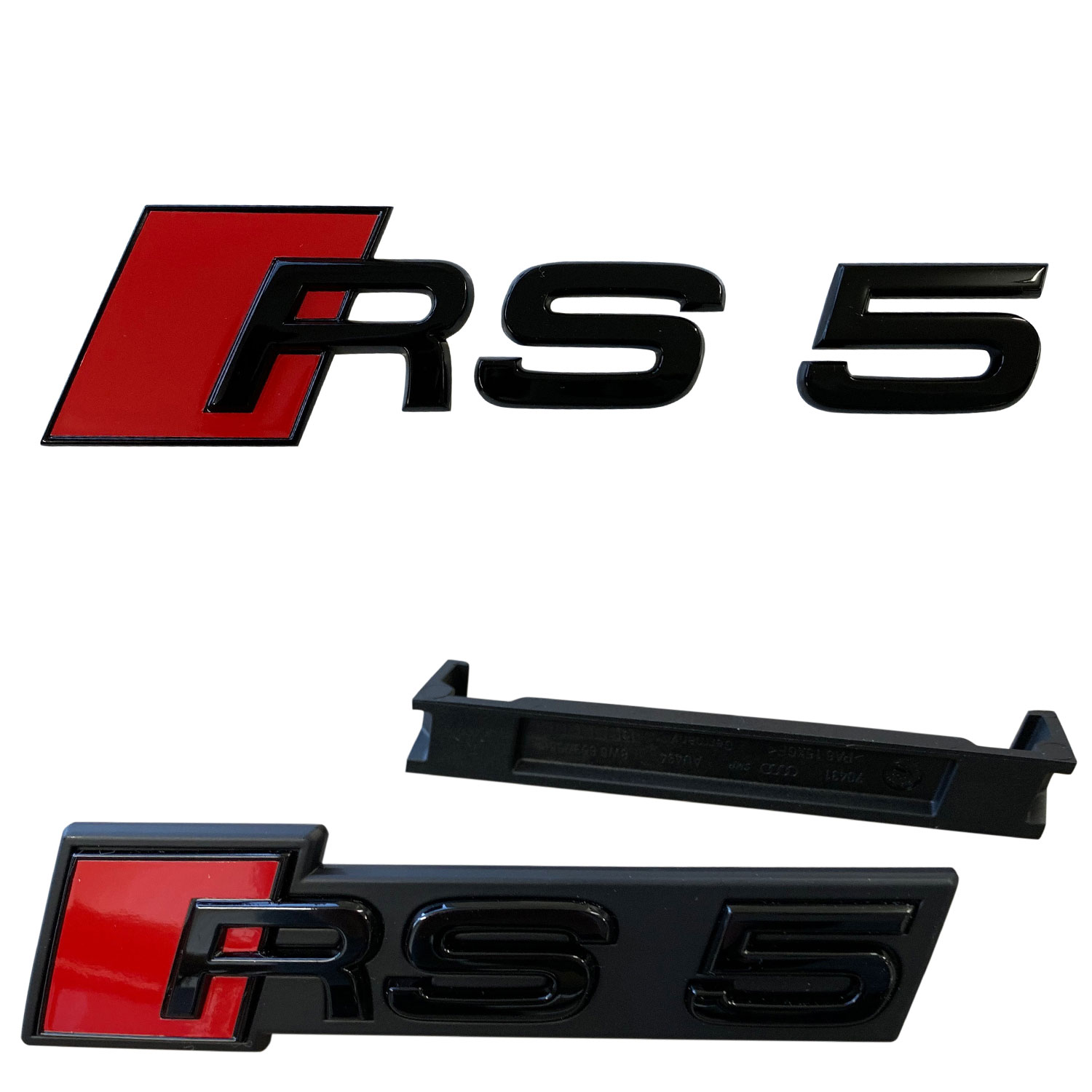 Original Audi Black Edition RS5 PAKET Emblem Schwarz Kühlergrill + Heck 8T 8F F5 von Tuning Fanatics