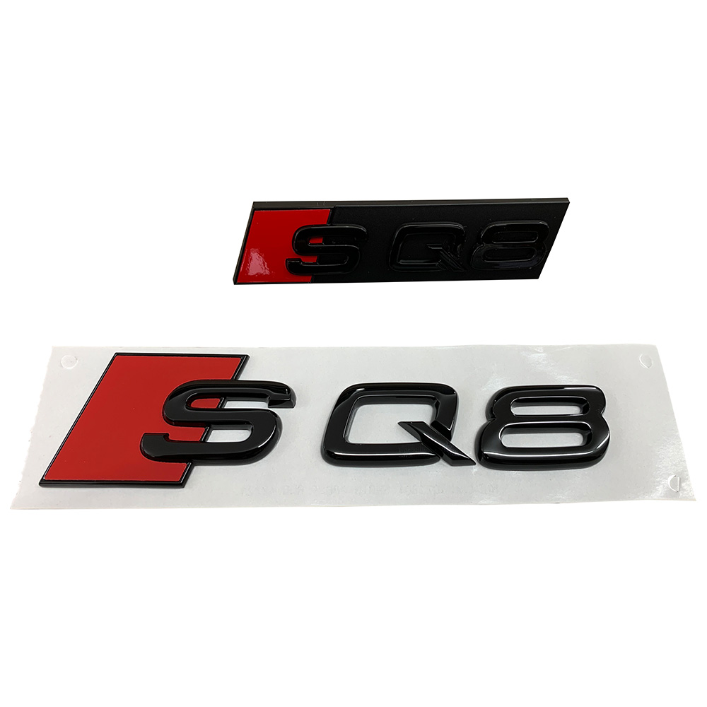 Original Audi Q8 SQ8 Black Edition Emblem Schriftzug Logo Emblem Schwarz glänzend Heck + Kühlergrill von Volkswagen AG