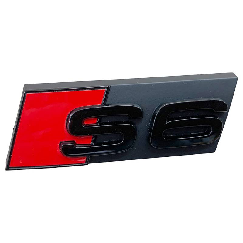 Original Audi S6 A6 Black Edition Emblem Schriftzug Logo Emblem in Schwarz glänzend für Kühlergrill von Volkswagen AG