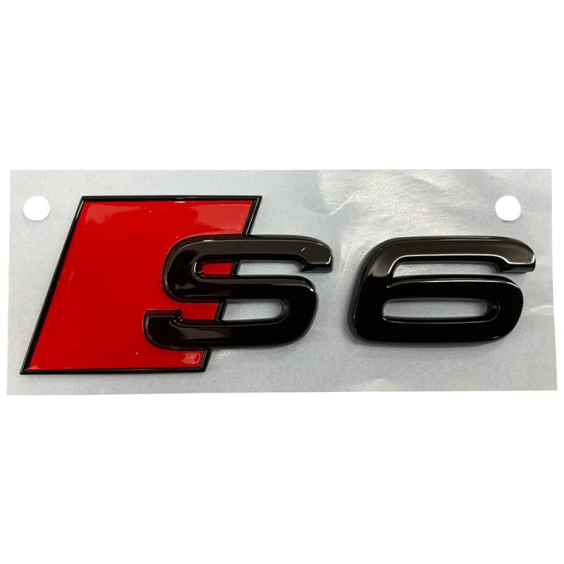 Original Audi S6 A6 Black Edition Emblem Schriftzug Logo Emblem in Schwarz glänzend für das Heck / Hinten selbstklebend von Volkswagen AG