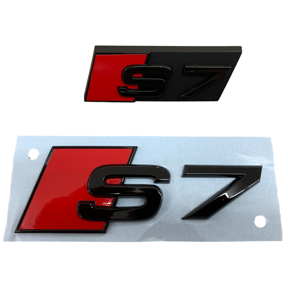 Original Audi S7 A7 Black Edition Emblem Schriftzug Logo Emblem Schwarz glänzend Heck + Kühlergrill von Volkswagen AG