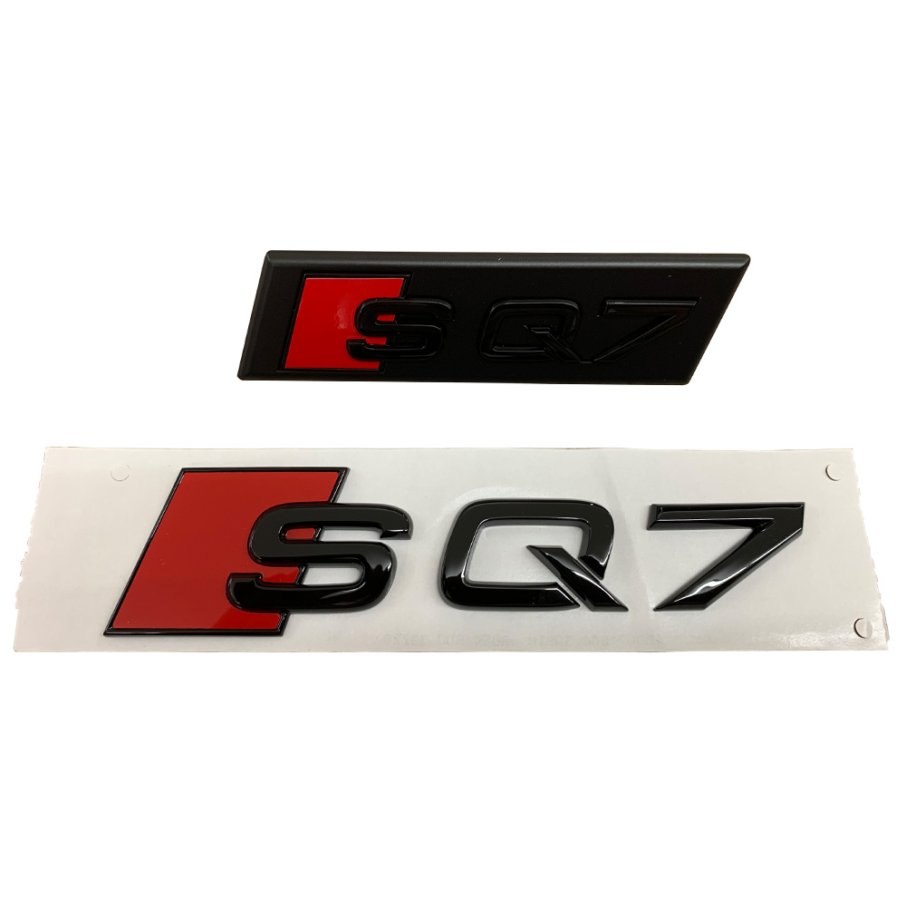 Original Audi SQ7 Q7 Black Edition Emblem Schriftzug Logo Emblem Schwarz glänzend Heck + Kühlergrill von Tuning Fanatics