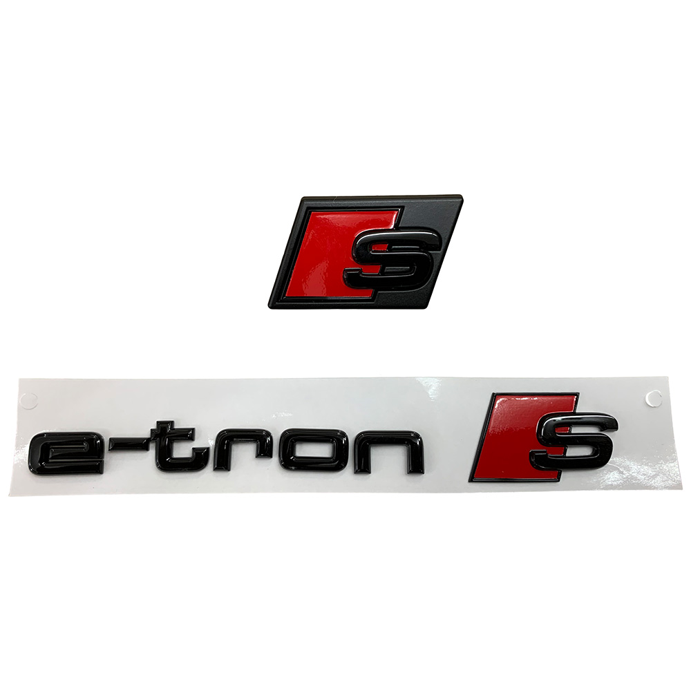 Original Audi e-tron S Black Edition Emblem Schriftzug Logo Emblem Schwarz glänzend Heck + Kühlergrill von Volkswagen AG