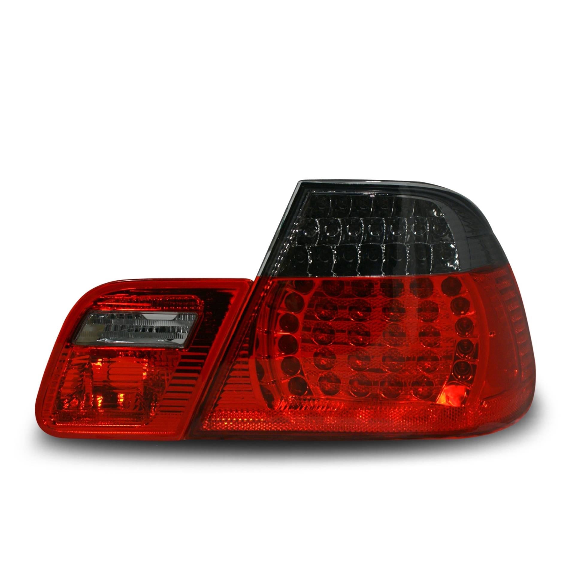 Original JOM LED Rückleuchten Schwarz Rot SET für BMW 3er E46 Coupe 1999-2002 von Tuning Fanatics